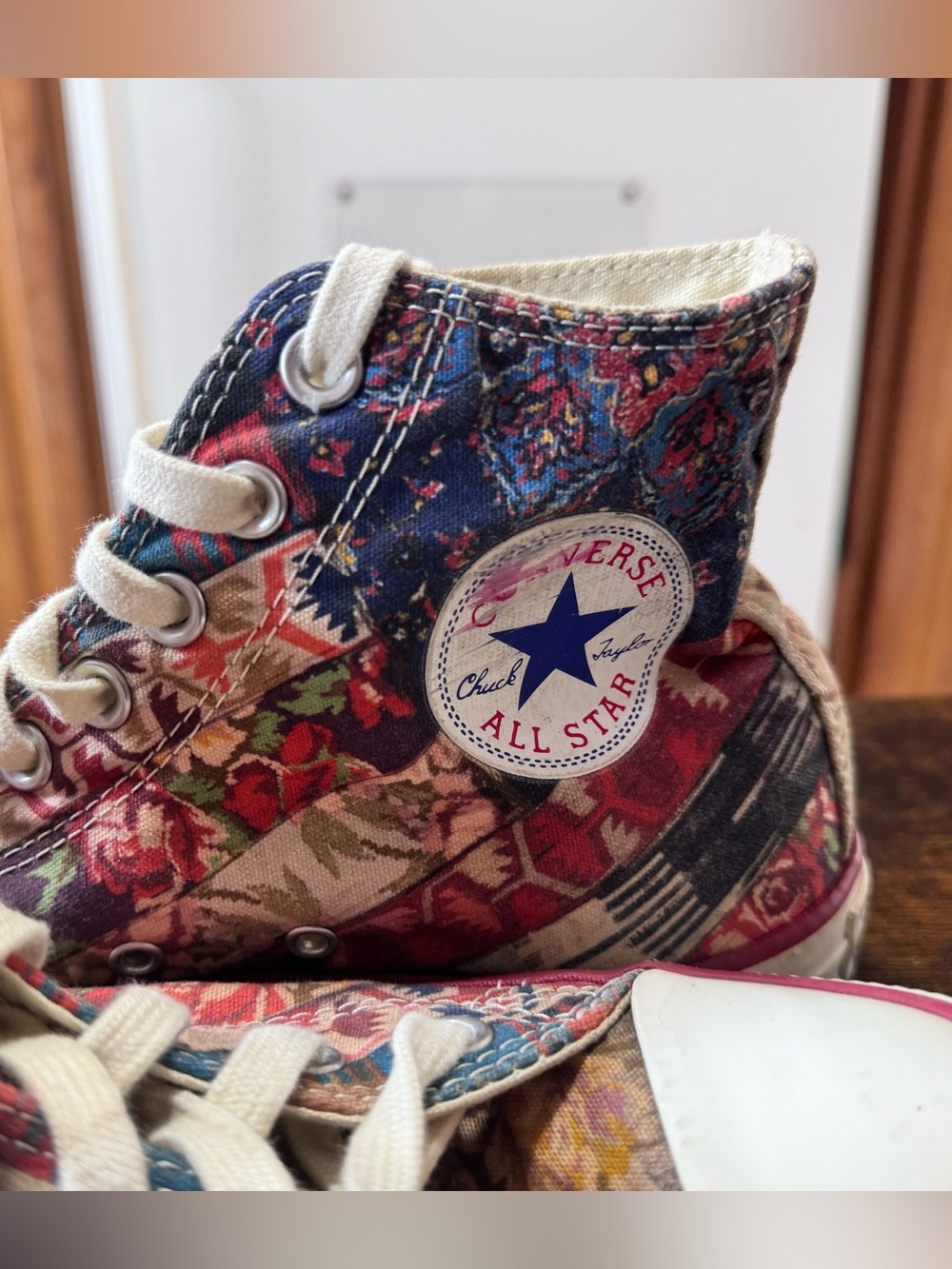 Converse Chuck Taylor All Star Hi Multi Natural Floral Tapestry Sneakers Size 9 - Picture 7 of 12
